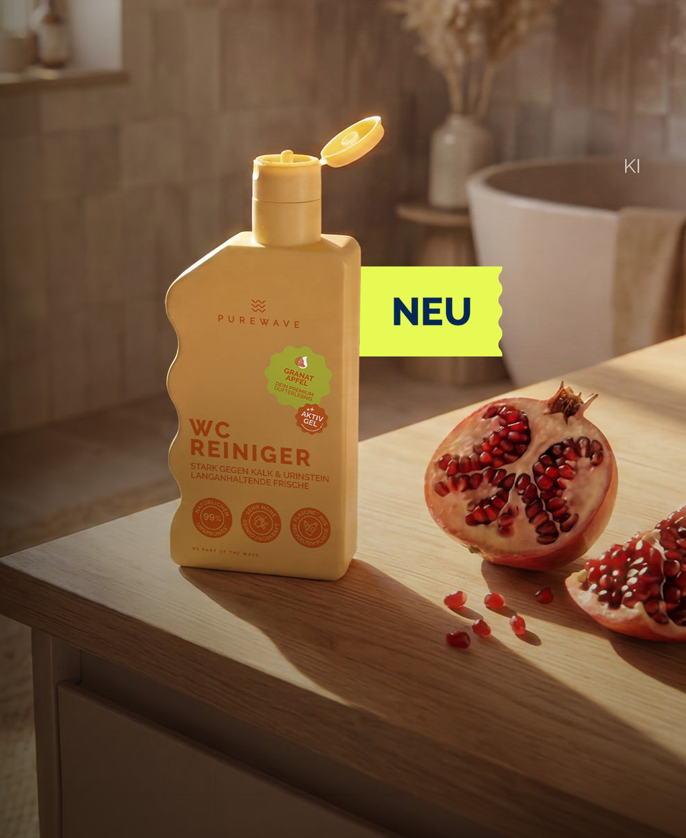 PUREWAVE WC-Reiniger Aktiv-Gel Granatapfel im Bad – Gel-Formel gegen Kalk und Urinstein 
