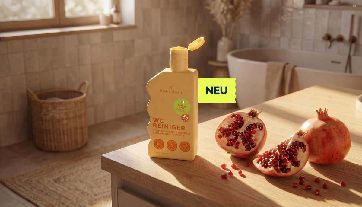 PUREWAVE WC-Reiniger Aktiv-Gel Granatapfel im Bad – Gel-Formel gegen Kalk und Urinstein